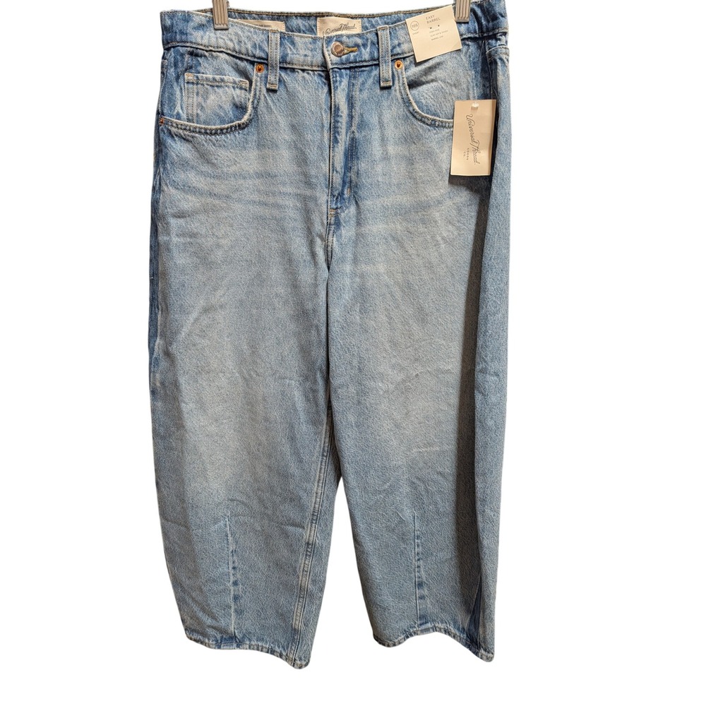 Universal Thread Easy Barrel Jeans Womens 10S Light Blue NWT High Rise Slim Hip